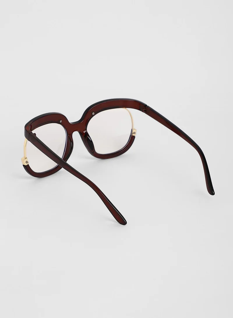 Haute Sauce The Hanging Butterfly Sunglasses - Coffee Brown