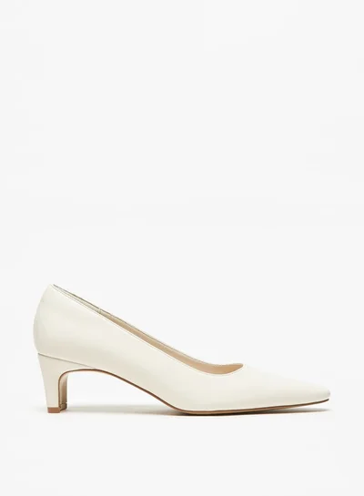 Celeste Women's Solid Pointed Toe Pumps with Block Heels