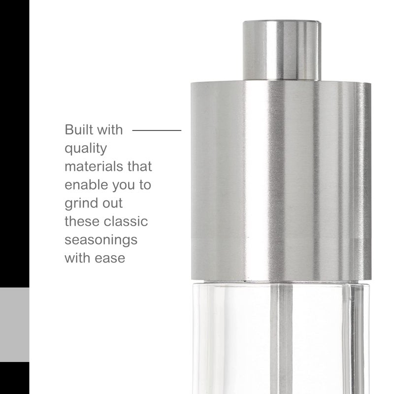 AdHoc Menage Classic Salt and Pepper Mill Gift Set - Salt & Pepper Seasoning Mill - Manual Mill Set with Ceramic Mechanism - Image 4