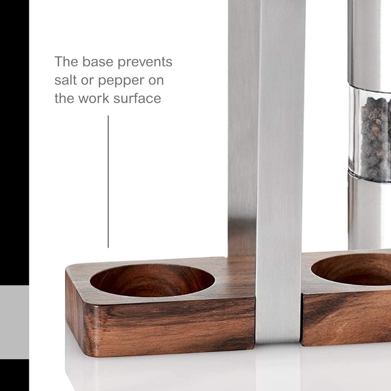 AdHoc Menage Classic Salt and Pepper Mill Gift Set - Salt & Pepper Seasoning Mill - Manual Mill Set with Ceramic Mechanism - Image 3