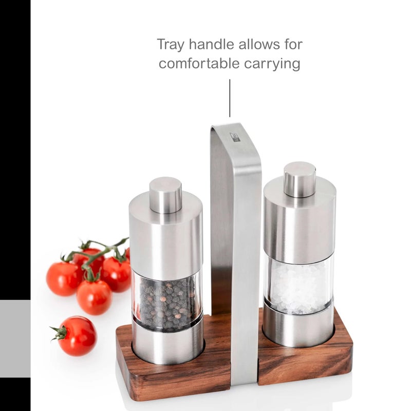 AdHoc Menage Classic Salt and Pepper Mill Gift Set - Salt & Pepper Seasoning Mill - Manual Mill Set with Ceramic Mechanism - Image 5
