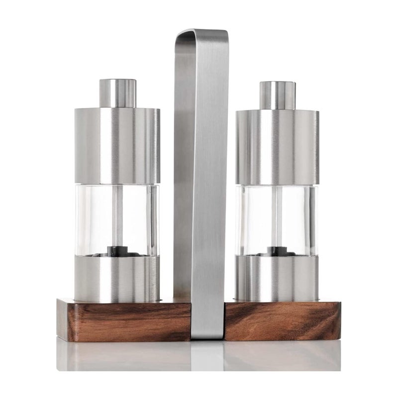 AdHoc Menage Classic Salt and Pepper Mill Gift Set - Salt & Pepper Seasoning Mill - Manual Mill Set with Ceramic Mechanism - Image 1
