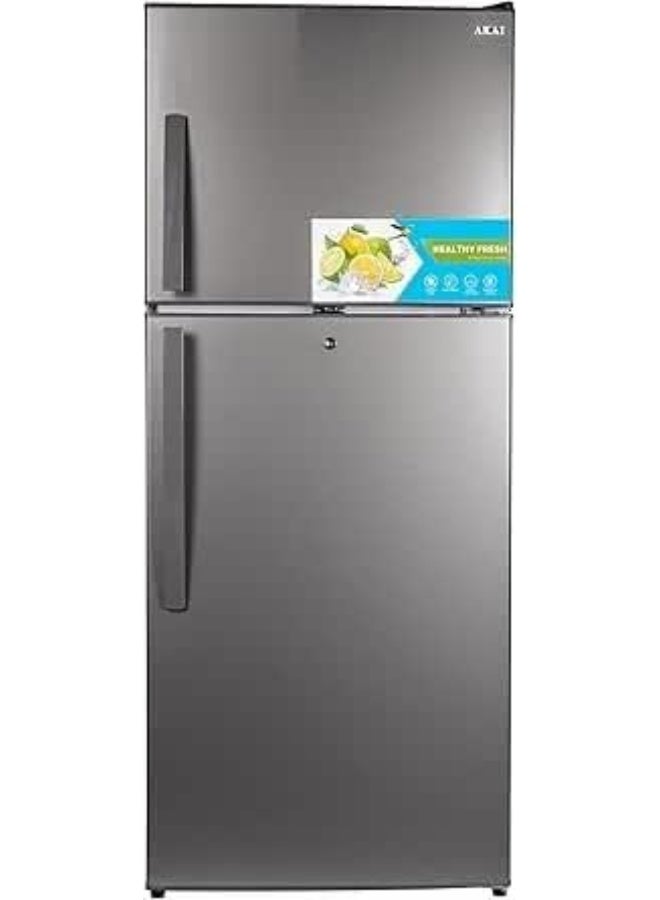 Akai 420 Liters Double Door Refrigerator with Inverter Compressor, No Frost Technology, Recessed Handle, Multi Air Flow Freezer,RFMA-S420WTi 420 L RFMA-S420WTi silver - Image 1