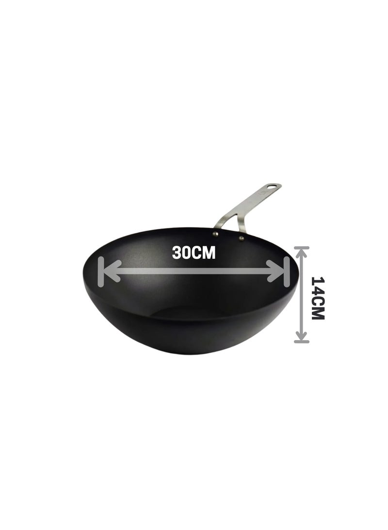 SAS SAS Carbon Steel Wok with Enameled Teflon Coating Cook Shock-30cm - Image 3