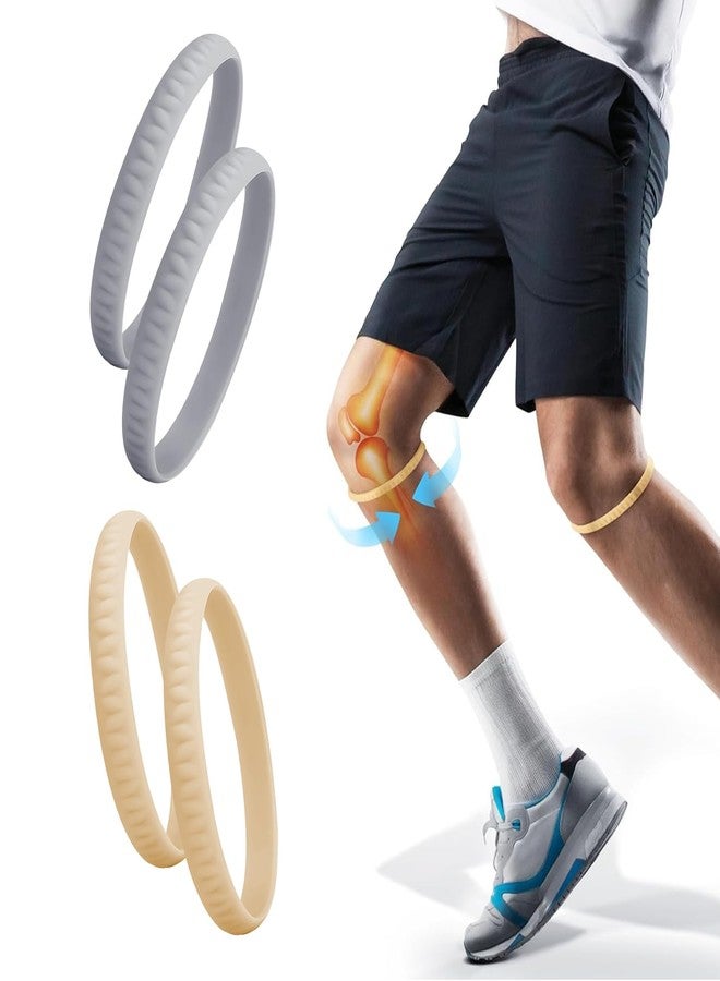 CoolShef مجموعة CoolShef المكونة من 4 قطع من دعامات الركبة والرضفة - حزام وتر الرضفة لتخفيف الألم، مناسبة للجري وكرة السلة وركبة العداء والتهاب الأوتار، ودعم رياضي للرجال والنساء - Image 1