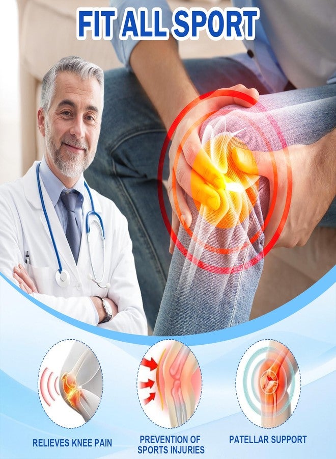 CoolShef مجموعة CoolShef المكونة من 4 قطع من دعامات الركبة والرضفة - حزام وتر الرضفة لتخفيف الألم، مناسبة للجري وكرة السلة وركبة العداء والتهاب الأوتار، ودعم رياضي للرجال والنساء - Image 3