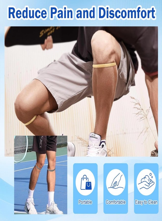 CoolShef مجموعة CoolShef المكونة من 4 قطع من دعامات الركبة والرضفة - حزام وتر الرضفة لتخفيف الألم، مناسبة للجري وكرة السلة وركبة العداء والتهاب الأوتار، ودعم رياضي للرجال والنساء - Image 5