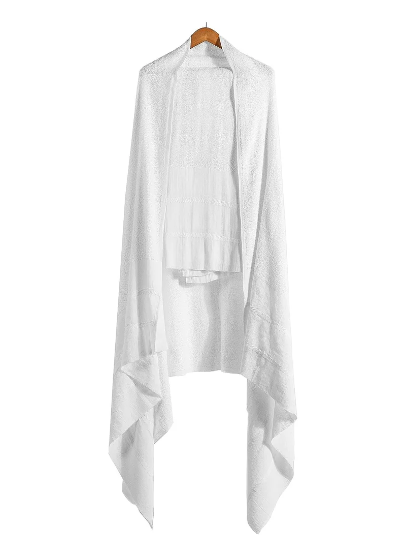 Caprisious Ihram Attire for Men for Hajj and Umrah - 2-Piece Bath Towel Set - Hygienic Natural Men's Religious Clothing, White Apparel with Exceptional Softness