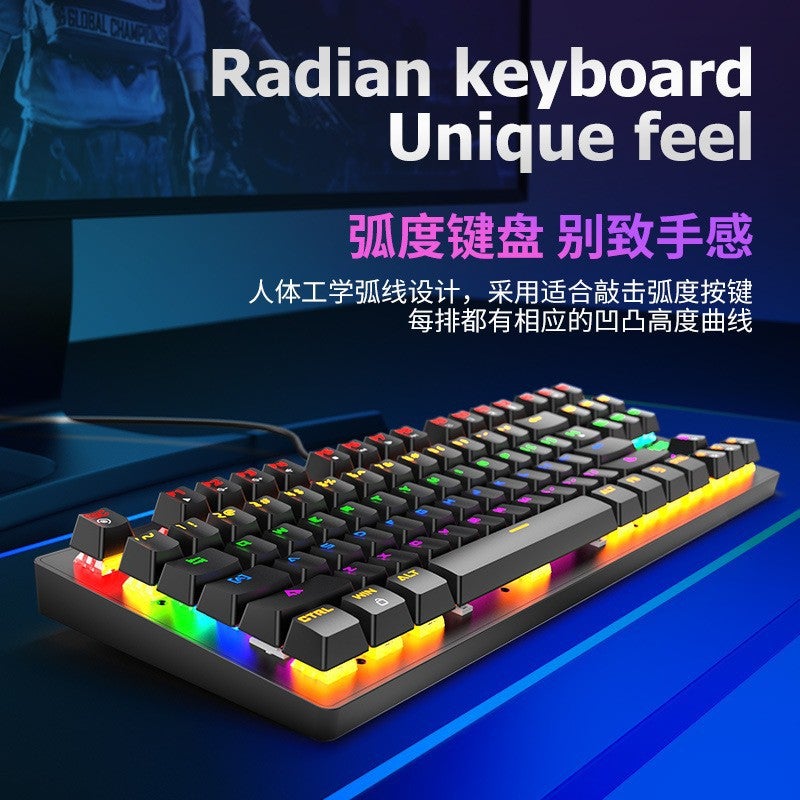 K2 Mechanical Keyboard Green Wired Keyboard Mini Desktop Portable Gaming Keyboard Mechanical Keyboard 87 Keys - Image 5