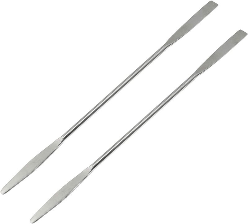 Maxmoral Stainless Steel Lab Laboratory Mini Double-Ended Spatula Semi-Micro Shovel Tapered Arrow End Flat Ends 50 mm X 9 mm - Image 1