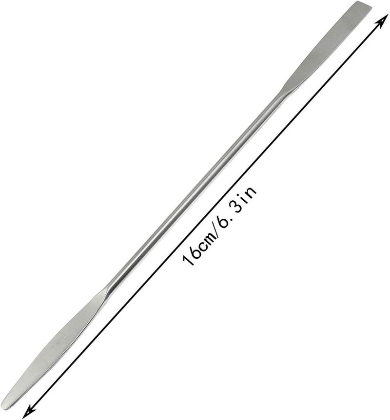 Maxmoral Stainless Steel Lab Laboratory Mini Double-Ended Spatula Semi-Micro Shovel Tapered Arrow End Flat Ends 50 mm X 9 mm - Image 2