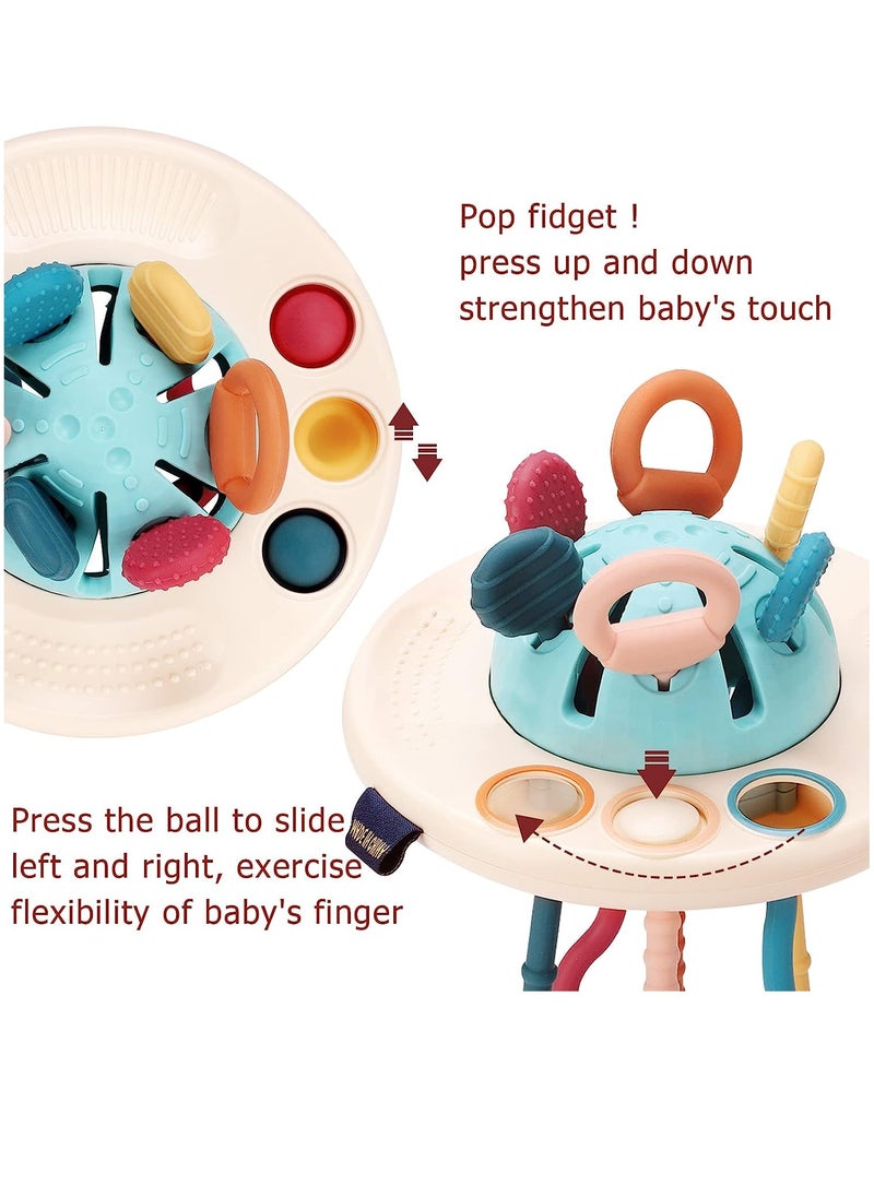 XICEN Baby Push and Pull Toy Food Grade Silicone Pull String Early Development Activity Toy Educational Montessori Teething Toy for Infants Toddlers  - Image 3