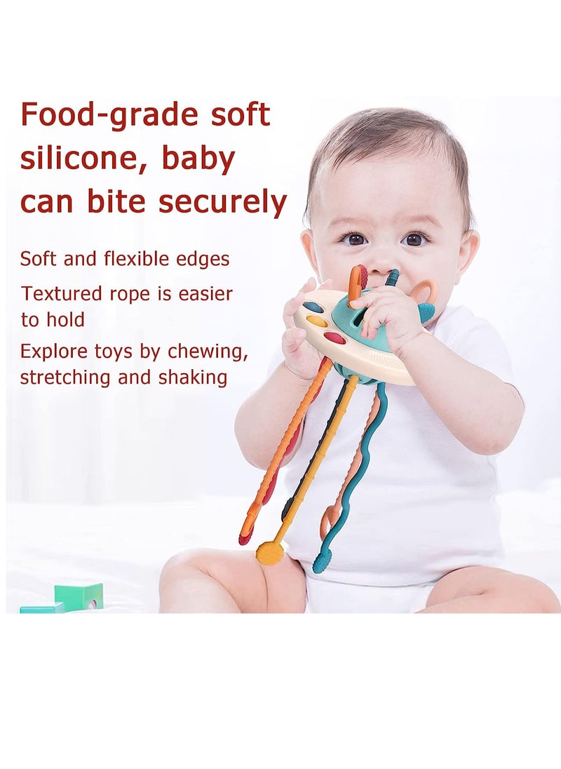 XICEN Baby Push and Pull Toy Food Grade Silicone Pull String Early Development Activity Toy Educational Montessori Teething Toy for Infants Toddlers  - Image 5