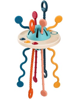 XICEN Baby Push and Pull Toy Food Grade Silicone Pull String Early Development Activity Toy Educational Montessori Teething Toy for Infants Toddlers  - Image 1