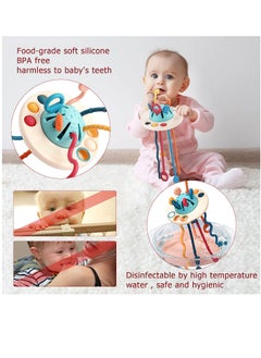 XICEN Baby Push and Pull Toy Food Grade Silicone Pull String Early Development Activity Toy Educational Montessori Teething Toy for Infants Toddlers  - Image 2