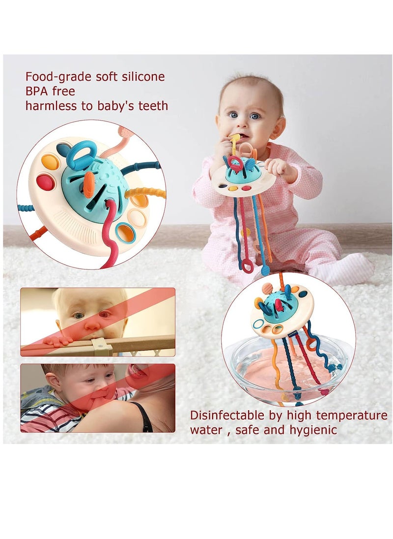 XICEN Baby Push and Pull Toy Food Grade Silicone Pull String Early Development Activity Toy Educational Montessori Teething Toy for Infants Toddlers  - Image 2