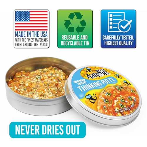 Crazy Aaron's Thinking Putty - Honey Hive - Clear Sensory Putty for Kids and Grown ups in a 4" Tin - Creative and Endless Fun, Stress Relief Therapy Toys, Never Dries Out - Made in USA - Image 5