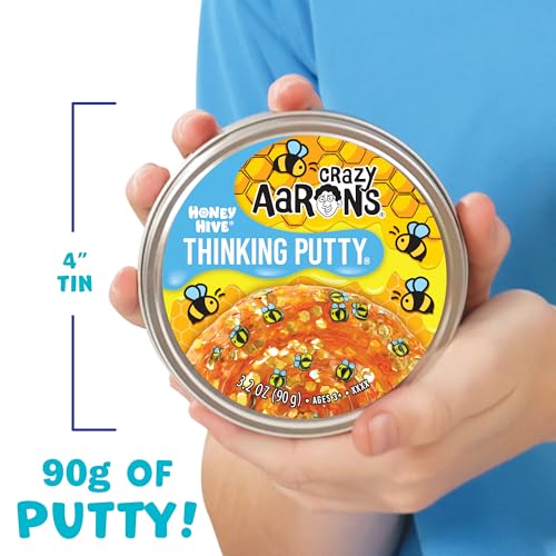 Crazy Aaron's Thinking Putty - Honey Hive - Clear Sensory Putty for Kids and Grown ups in a 4" Tin - Creative and Endless Fun, Stress Relief Therapy Toys, Never Dries Out - Made in USA - Image 4