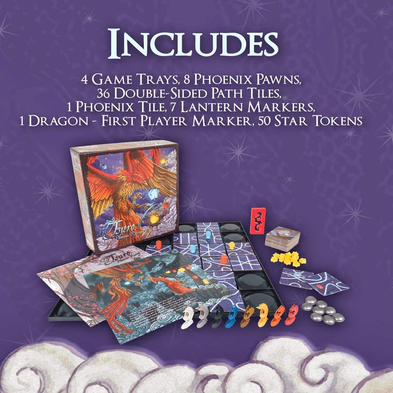 CALLIOPE Tsuro Phoenix Rising â€“ Award-Winning Fantasy Strategy Game with Set Collection and Magical Powers | Tile-Laying Adventure for 2â€“8 Players Ages 8+ | 30â€“50 Minute Gameplay - Image 5