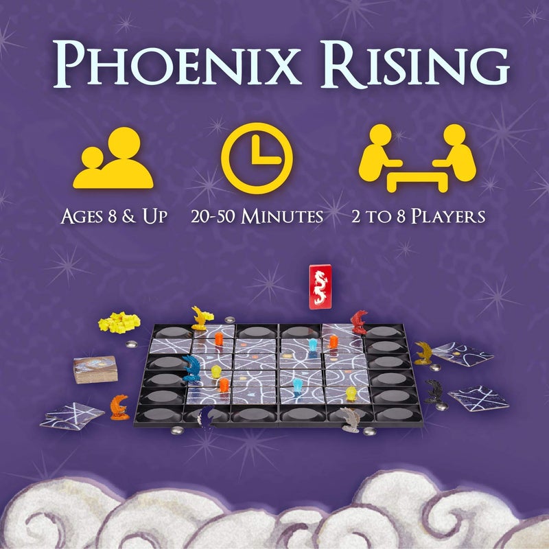 CALLIOPE Tsuro Phoenix Rising â€“ Award-Winning Fantasy Strategy Game with Set Collection and Magical Powers | Tile-Laying Adventure for 2â€“8 Players Ages 8+ | 30â€“50 Minute Gameplay - Image 2
