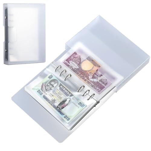 Climberty® Currency Collection Album with Dustproof Case - Cash Folder Album Budget Binder Money Saving Cash Folder with 100Pcs Transparent Cash Pocket (7× 4 inch) - Image 1