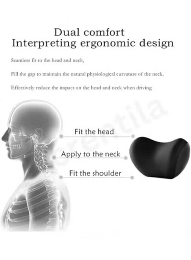 Car neck pillow – comfortable neck and back support with memory foam, adjustable strap and removable cover - Image 3