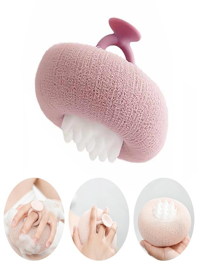 Uhfsyut 2-in-1 Sunflower Shower Sponge with Suction Cup | Exfoliating Bath Sponge for Soft Skin | Hypoallergenic & Eco-Friendly Body Scrubber for Spa-Like Luxury (Purple) - Image 1