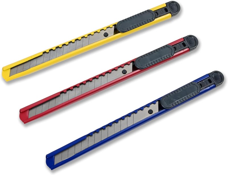 FIS Utility Knife Set - 24 Pieces, 9mm Blade for Crafting, Assorted Colors - Image 1