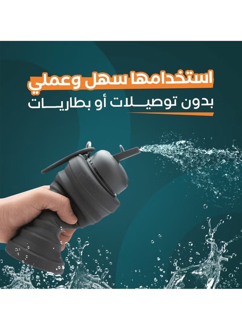 ريبال زجاجة بخاخ بيديه محمولة (600 مل) - شطاف صغير للسفر من أجل النظافة الشخصية - بيديه محمول باليد للسفر والتخييم - تصميم عصري قابل للطي (عبوة من قطعتين) - Image 4
