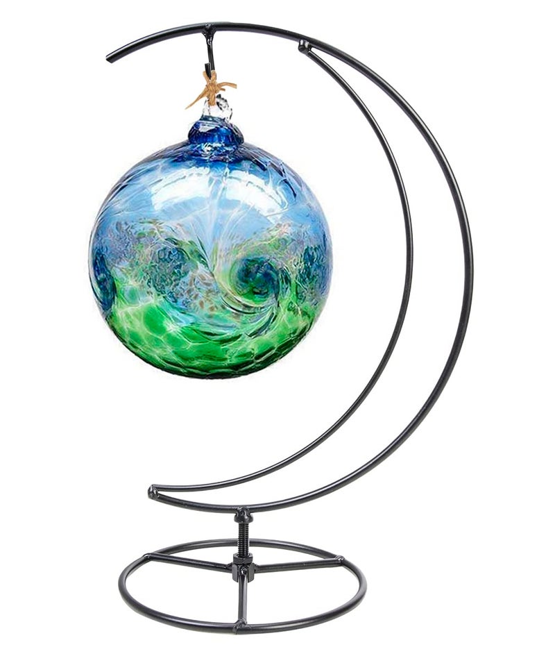 MDNODEQ Ornament Display Stand Air Plant Stand Iron Hanging Stand Flower Pot Stand Rack Holder for Hanging Glass Globe Witch Ball Terrarium Christmas Ornament and Home Wedding Decoration(Black) (Moon) - Image 1