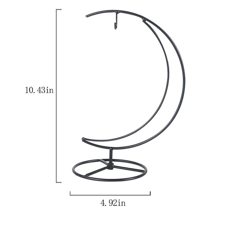 MDNODEQ Ornament Display Stand Air Plant Stand Iron Hanging Stand Flower Pot Stand Rack Holder for Hanging Glass Globe Witch Ball Terrarium Christmas Ornament and Home Wedding Decoration(Black) (Moon) - Image 5