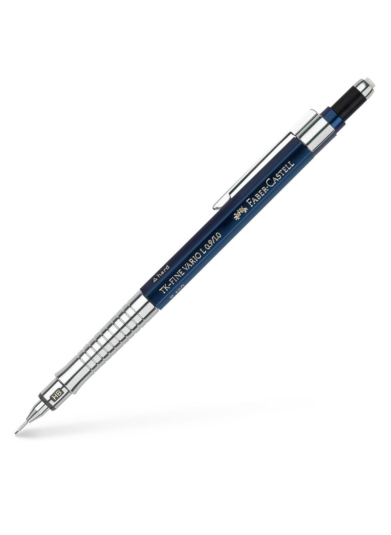 FABER-CASTELL - Faber-Castell Mechanical Pencil TK-Fine Vario L 1.0mm Indigo, Soft: anti-lead cushion mechanism for general writing hard: lead fixing mechanism for drawing and design - Image 1