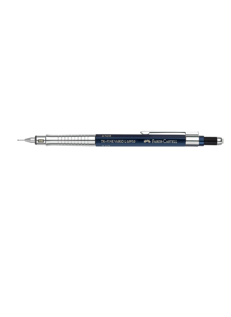 FABER-CASTELL - Faber-Castell Mechanical Pencil TK-Fine Vario L 1.0mm Indigo, Soft: anti-lead cushion mechanism for general writing hard: lead fixing mechanism for drawing and design - Image 1