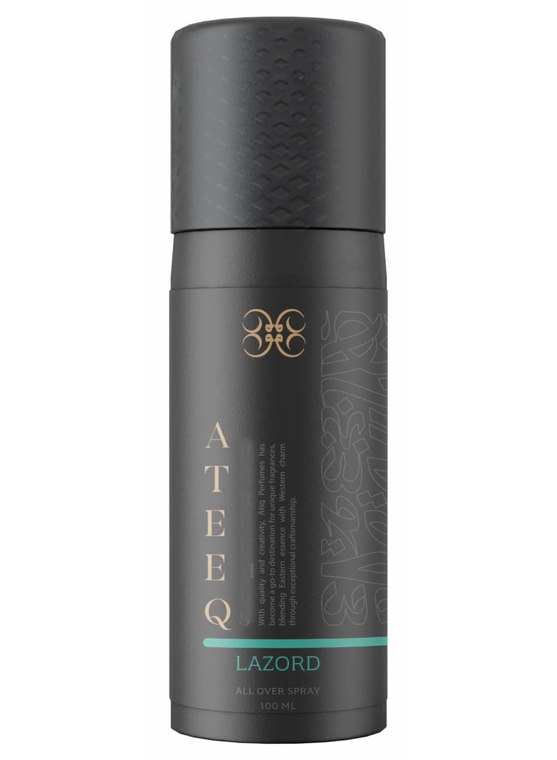 LAZORD All Over Body Spray Refreshing Blend of Green Herbal Notes and Lavender with White Flowers and White Musk for a Captivating Lasting Scent 250ml