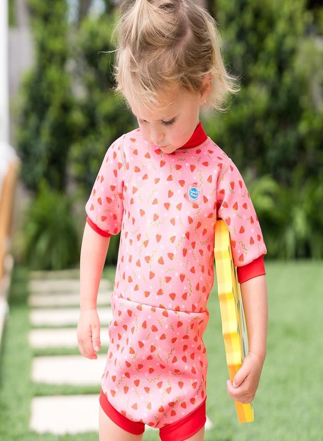 Splash About Happy Nappy Wetsuit, Swimsuit for Babies & Toddlers with Built-in Swim Diaper (Strawberry Field, 6-14 Months) - Image 2