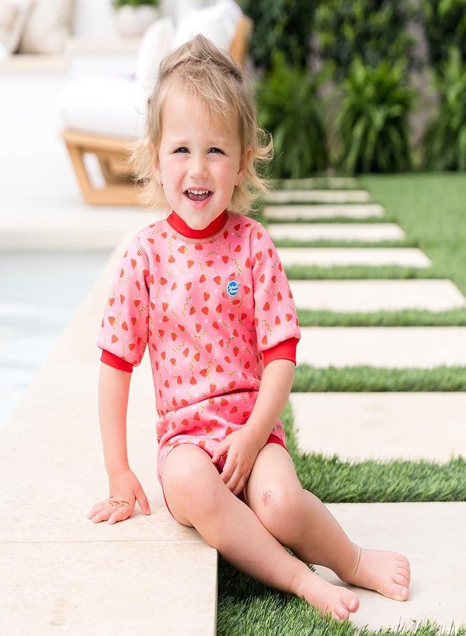 Splash About Happy Nappy Wetsuit, Swimsuit for Babies & Toddlers with Built-in Swim Diaper (Strawberry Field, 6-14 Months) - Image 3