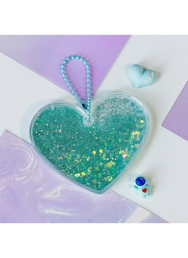 Large Quicksand Guka Brick Acrylic Keychain Green [love] with bead chain 