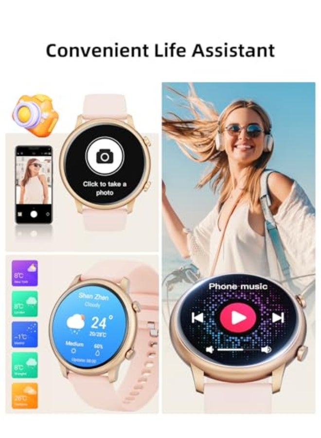 Smart Watches for Men Women Android Phones iPhone Compatible[Make&Answer Calls/Full Screen NO Black-Circle],1.39'' Round Sports Watch Fitness Tracker Sleep/Heart Rate Monitor/Pedometer,DIY Dials - Image 5