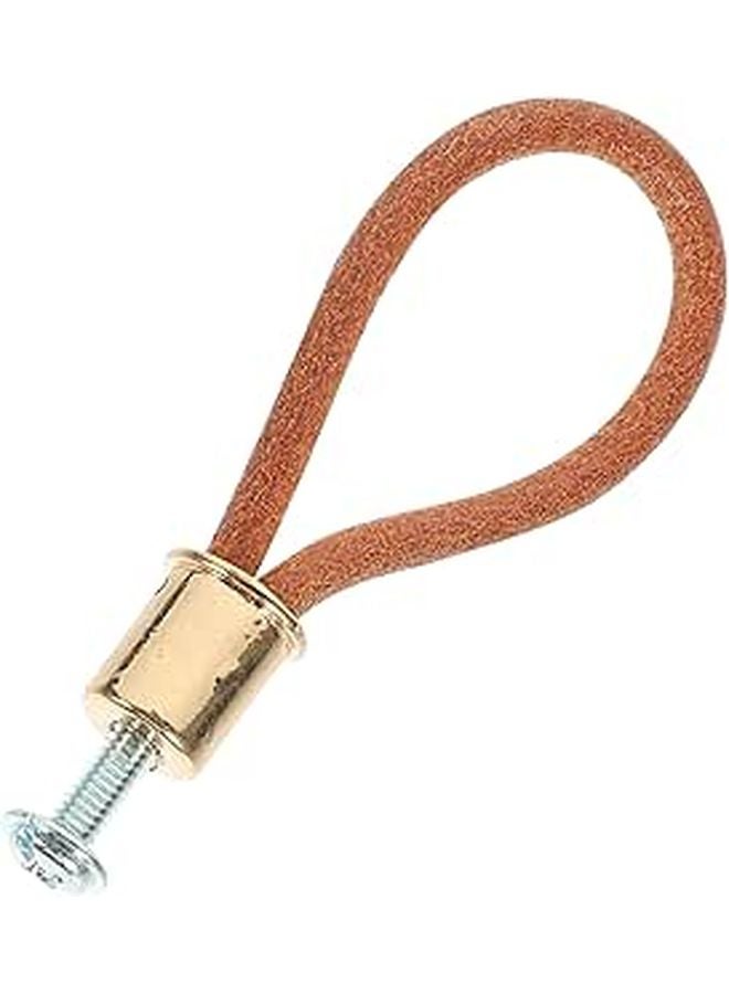 Gold Tone Leather Rope Cabinet Pulls Handles for Drawers and Doors - Image 1