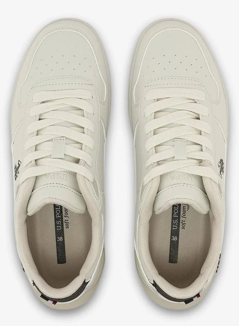 U.S. Polo Assn.  U.S. Polo Assn. Women SHARK GLB 6FX Beige Sneakers – Casual Lace-Up Fashion Shoes | Lightweight Cushioned Everyday Comfort Trainers  | Best Price UAE