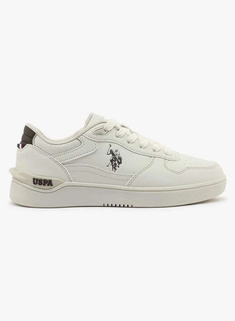 U.S. Polo Assn.  U.S. Polo Assn. Women SHARK GLB 6FX Beige Sneakers – Casual Lace-Up Fashion Shoes | Lightweight Cushioned Everyday Comfort Trainers  | Best Price UAE