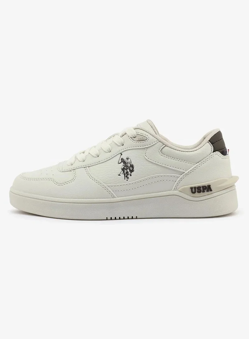 U.S. Polo Assn.  U.S. Polo Assn. Women SHARK GLB 6FX Beige Sneakers – Casual Lace-Up Fashion Shoes | Lightweight Cushioned Everyday Comfort Trainers  | Best Price UAE