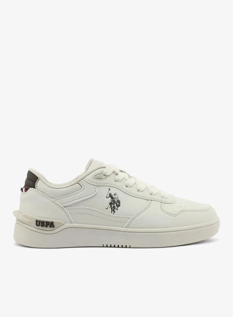 يو اس بولو اسن U.S. Polo Assn. Women SHARK GLB 6FX Beige Sneakers – Casual Lace-Up Fashion Shoes | Lightweight Cushioned Everyday Comfort Trainers