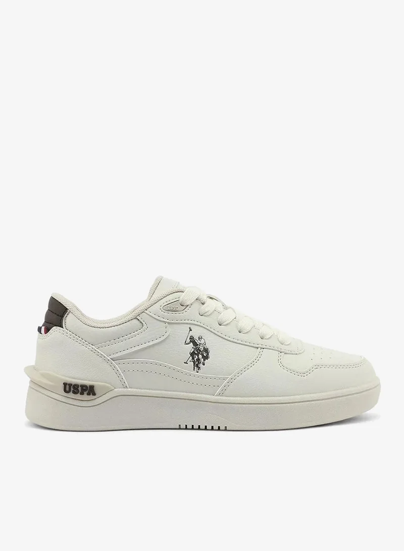 يو اس بولو اسن U.S. Polo Assn. Women SHARK GLB 6FX Beige Sneakers – Casual Lace-Up Fashion Shoes | Lightweight Cushioned Everyday Comfort Trainers