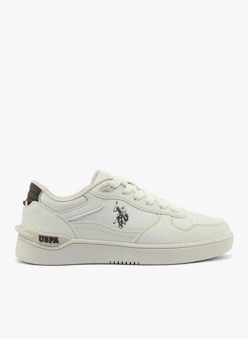 U.S. Polo Assn. Women SHARK GLB 6FX Beige Sneakers – Casual Lace-Up Fashion Shoes | Lightweight Cushioned Everyday Comfort Trainers - Image 2