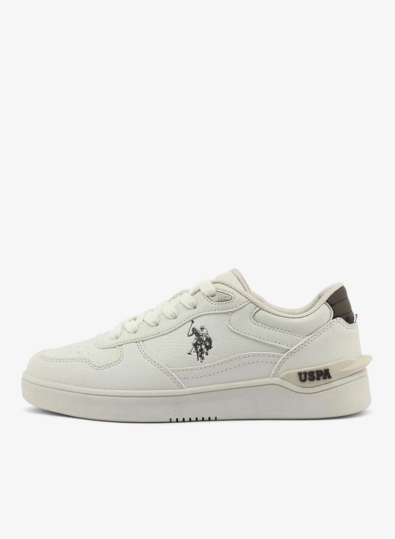 U.S. Polo Assn. Women SHARK GLB 6FX Beige Sneakers – Casual Lace-Up Fashion Shoes | Lightweight Cushioned Everyday Comfort Trainers - Image 3