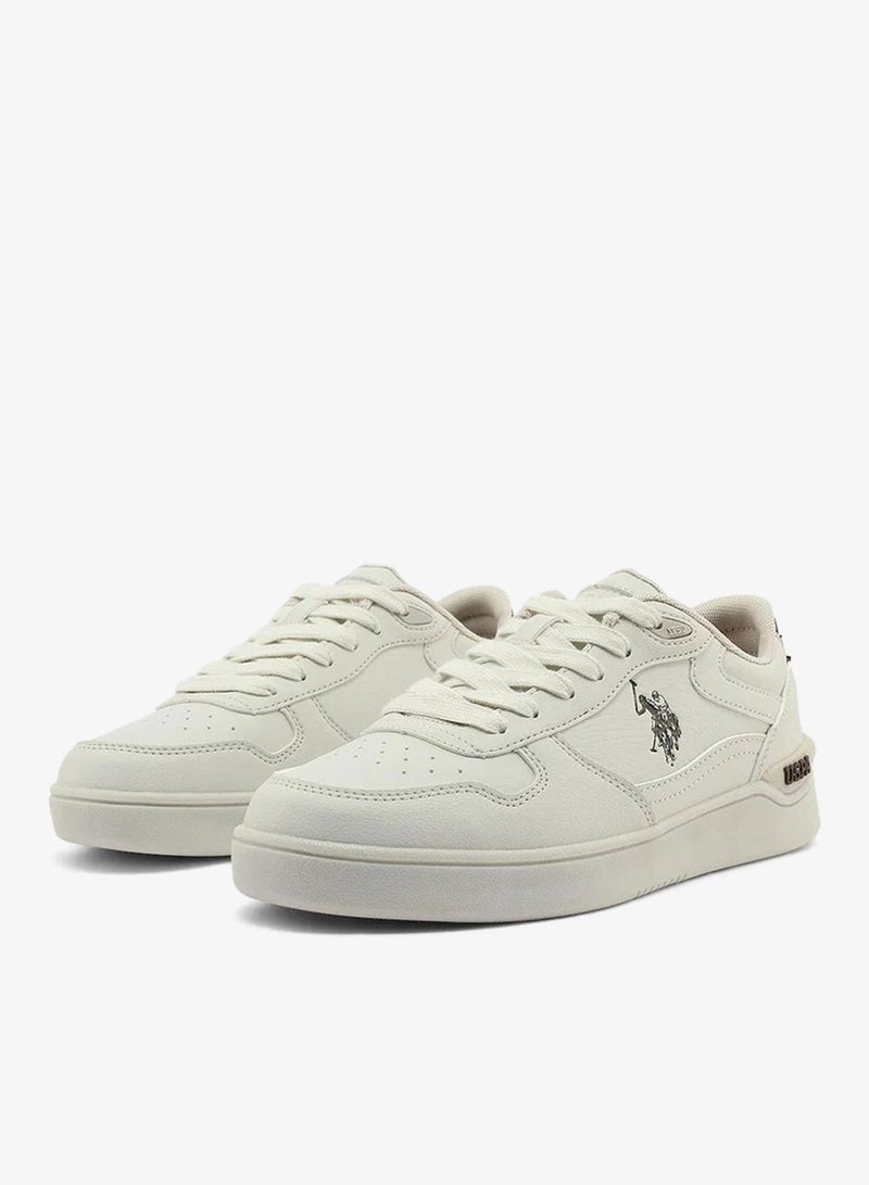 U.S. Polo Assn. Women SHARK GLB 6FX Beige Sneakers – Casual Lace-Up Fashion Shoes | Lightweight Cushioned Everyday Comfort Trainers - Image 4