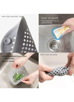 Beauenty 3 Pcs Drain Cover Bathroom Floor Drain Filter, Drain Hair Catcher Flat Silicone Plug, Silicone Hair Stopper Drain Strainer with Suction Cups for Bathroom and Kitchen  - Image 4