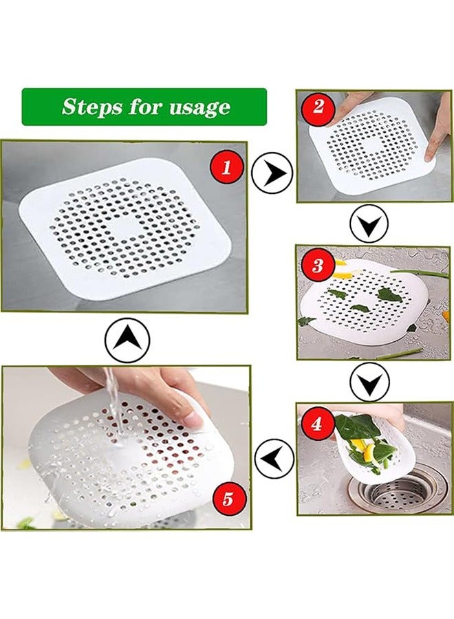 Beauenty 3 Pcs Drain Cover Bathroom Floor Drain Filter, Drain Hair Catcher Flat Silicone Plug, Silicone Hair Stopper Drain Strainer with Suction Cups for Bathroom and Kitchen - Image 5