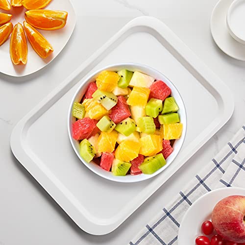 HSDT Melamine Serving Trays White 15x10.6 Inch Rectangle Cafeteria Fast Food Trays Breakfast Lunch Dinner Trays for Eating Set of 6,PFW-15106-06 - Image 4